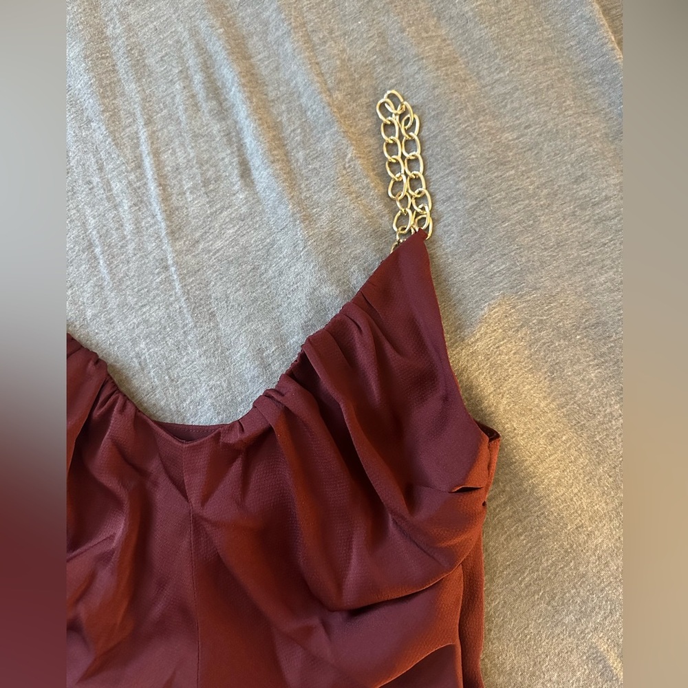 *🛒 FREE WITH PURCHASE* Zara Burgundy Chain Strap Top - Picture 6 of 17